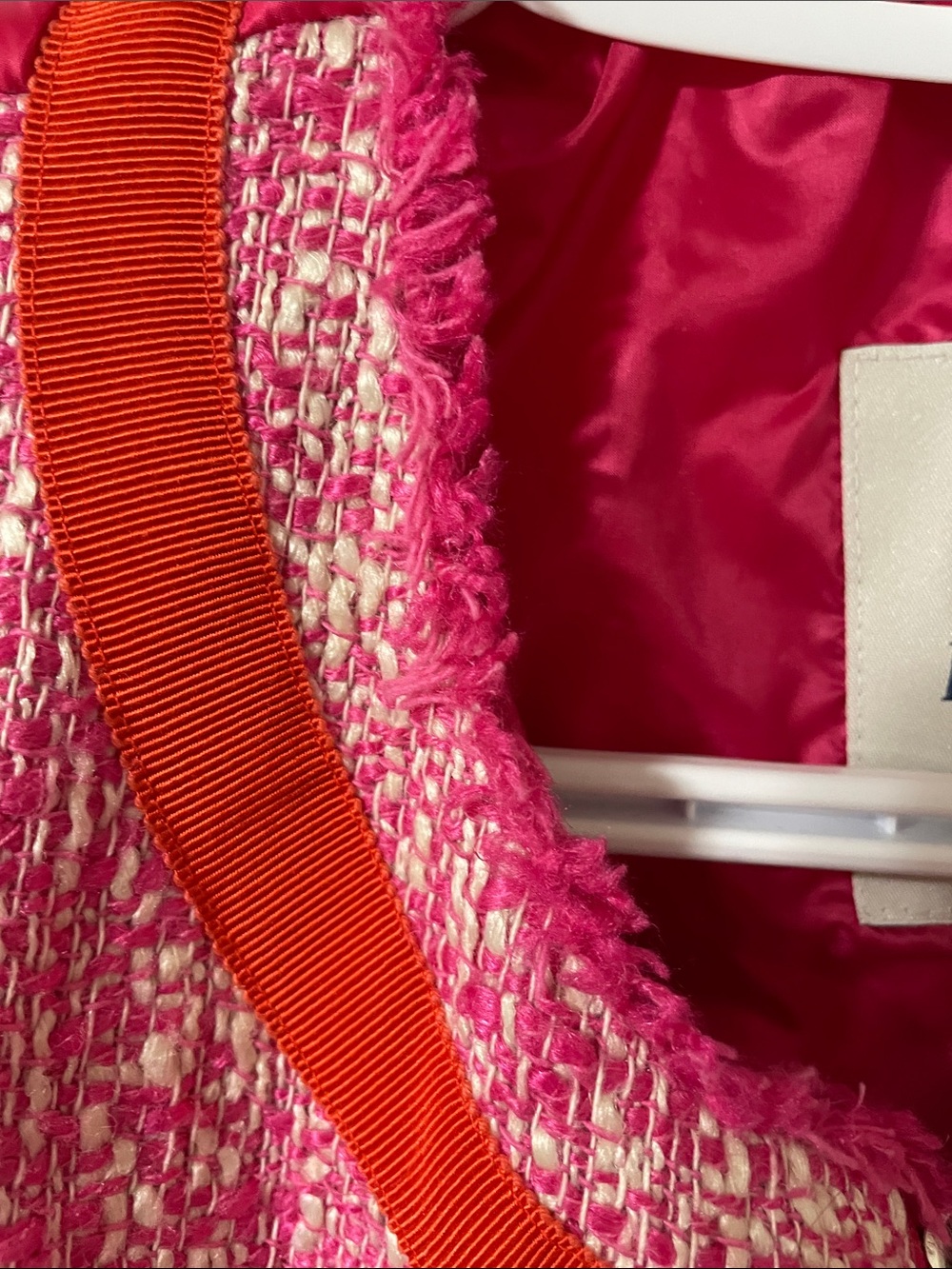 Authentic Moncler Prune Giubbotto Prune Jacket With Pink Tweed Size 3/Large - Picture 13 of 16